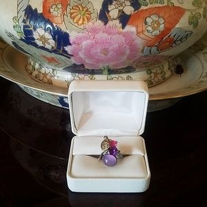 Size 6 Artizan Stone Ring - Silver & Gold